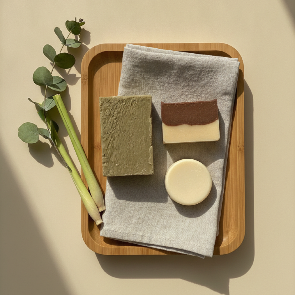 Pack Rutina Karité · Champú sólido de Romero + Jabón + Hidratante