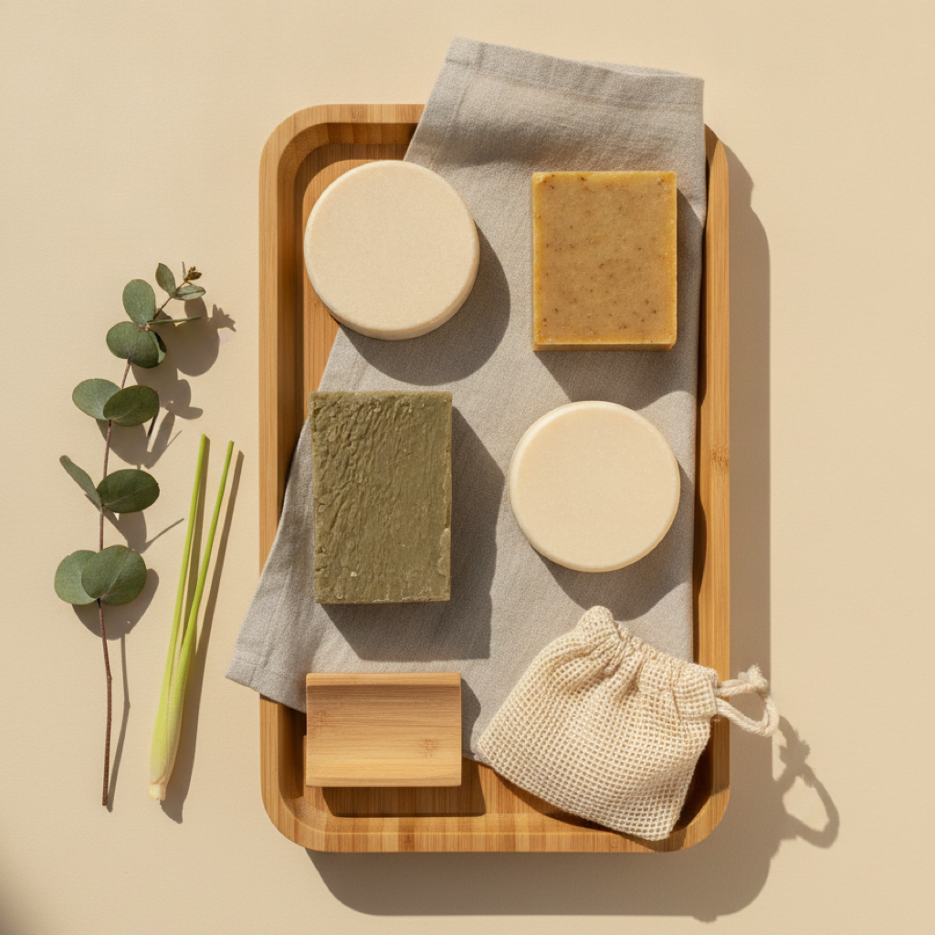 Pack cosmética sólida ecológica Argán · Champú sólido de Romero