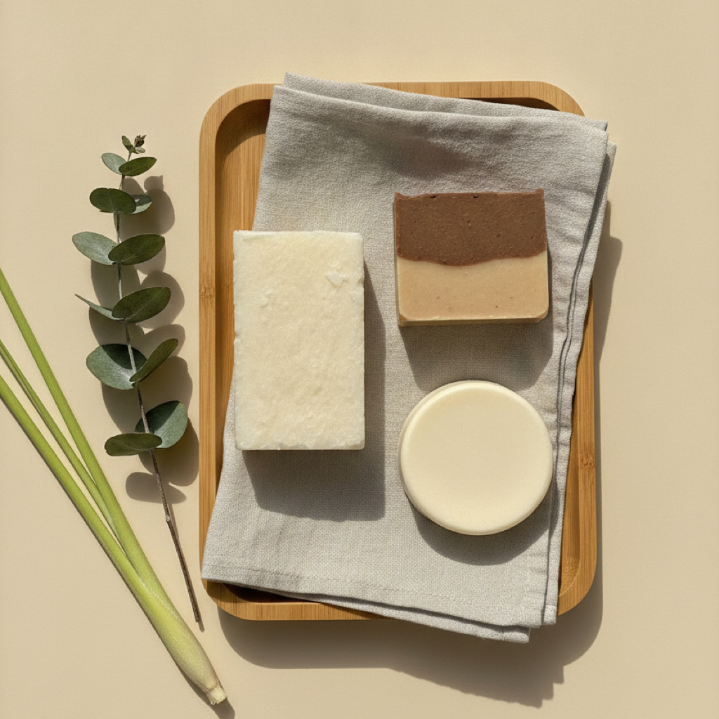 Pack Rutina Karité · Champú sólido Neutro + Jabón + Hidratante